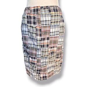 Carole Little Patchwork Plaid Mini Skirt Cotton Y2K Preppy Size 6 East Coast